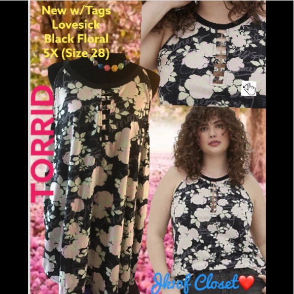 🌷NWT TORRID 5X LOVESICK GODDESS FLORAL TOP - Picture 1 of 10